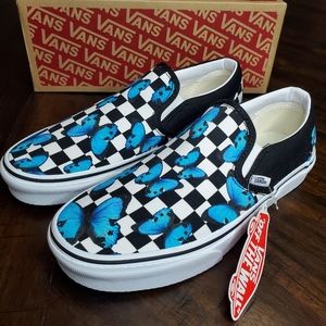 Vans Classic Slip-On Butterfly Checkerboard Shoes - Women’s  Size 8